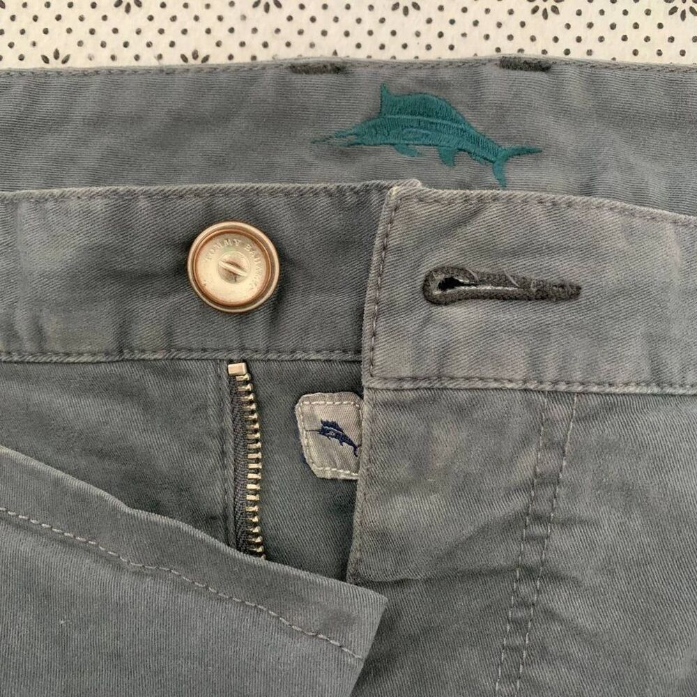Tommy Bahama Authentic Men's 42x32 Gray Cotton Stretch 5-Pocket Pants Marlin